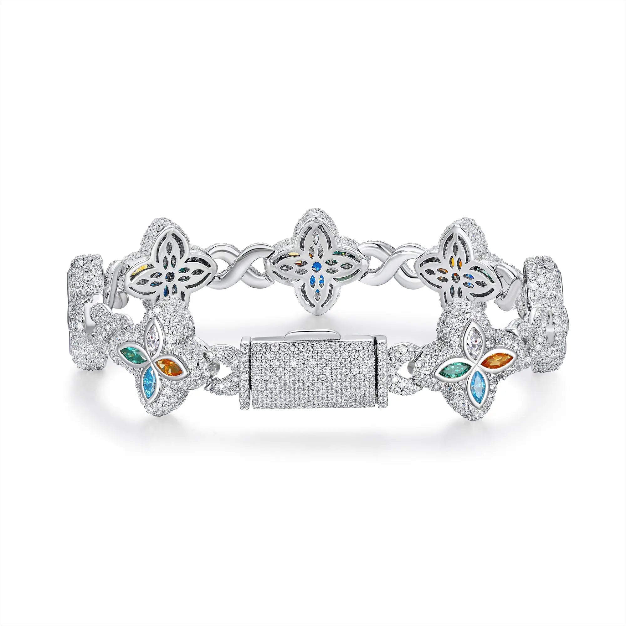 A Luxurious And Fashionable Minimalist Jewelry Bracelet Featuring Top-quality Moissanite, Made Of S925 Silver Electroplated With Platinum. - N&P Colletion