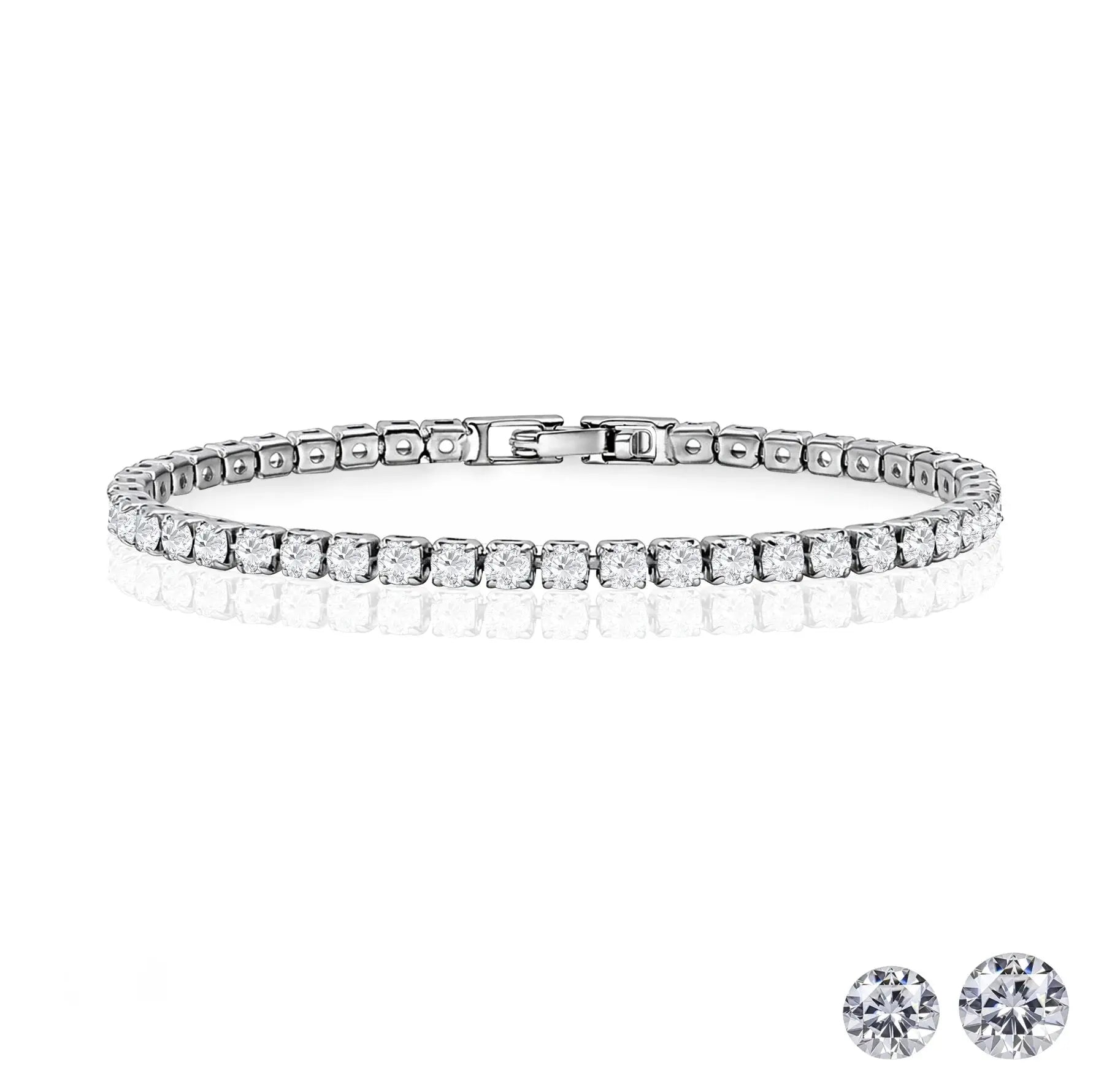 3 Carat round Cut Moissanite Tennis Bracelet 