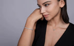 0.3-carat Luxury And Fashionable Light Luxury Trend Jewelry Silver Bracelet Set With Top-quality Moissanite, S925 Silver Electroplated Platinum NP Collection