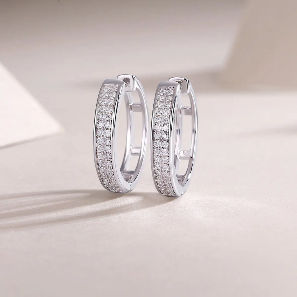 1Firefly Light - Moissanite S925 Sterling Silver Earrings with Platinum-Plated Stud Earrings