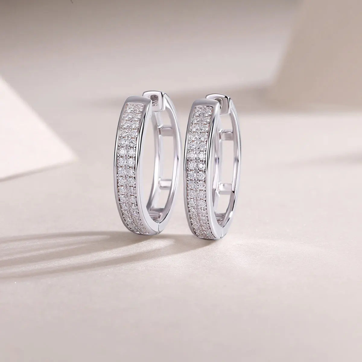 1Firefly Light - Moissanite S925 Sterling Silver Earrings with Platinum-Plated Stud Earrings