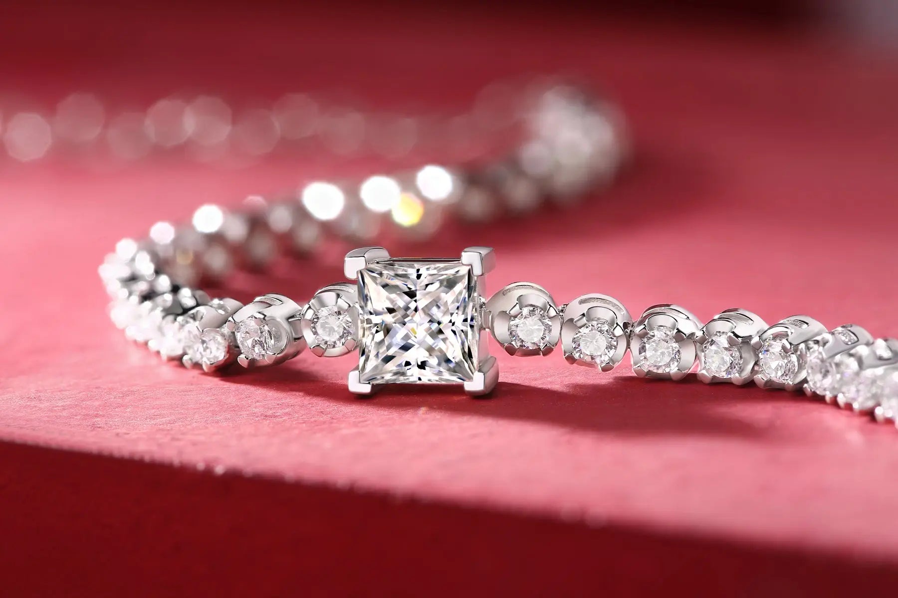1Rubik Cube Mosan Diamond Silver Jewelry 