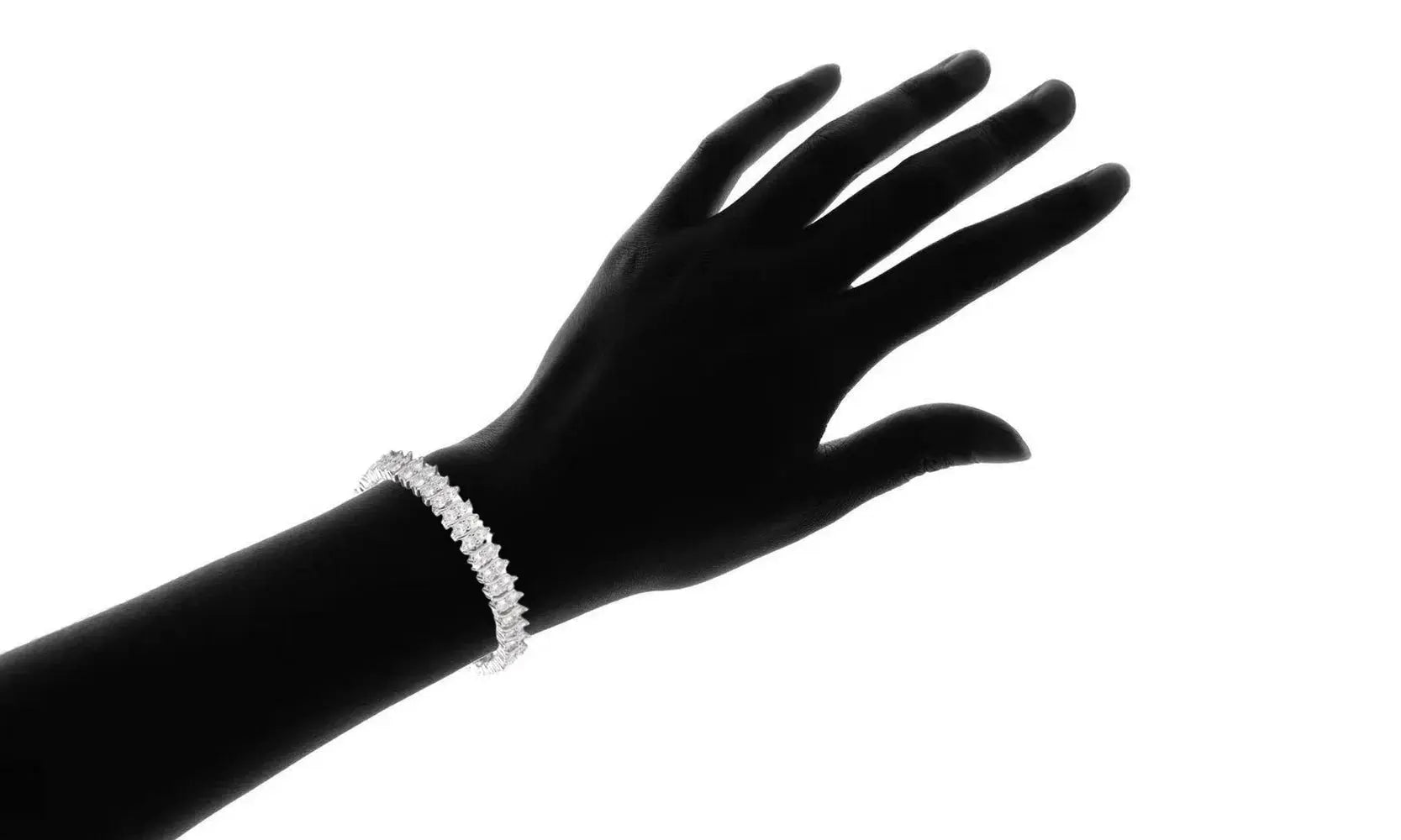 18K White Gold Plated Simulated Diamond Tennis Bracelet