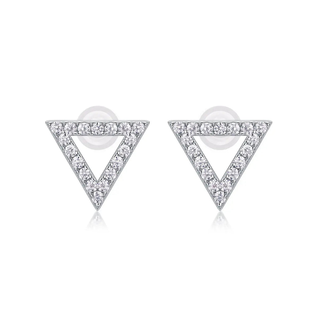 Unique - Moissanite S925 Sterling Silver and Platinum-Plated Stud Earrings