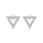 Unique - Moissanite S925 Sterling Silver and Platinum-Plated Stud Earrings