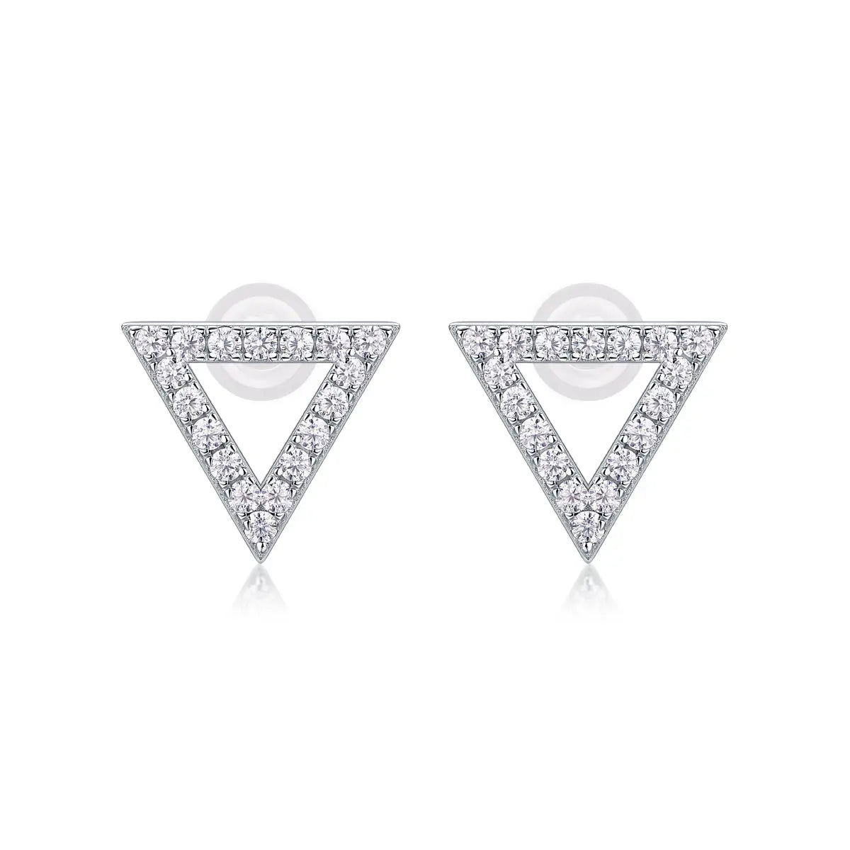 Unique - Moissanite S925 Sterling Silver and Platinum-Plated Stud Earrings