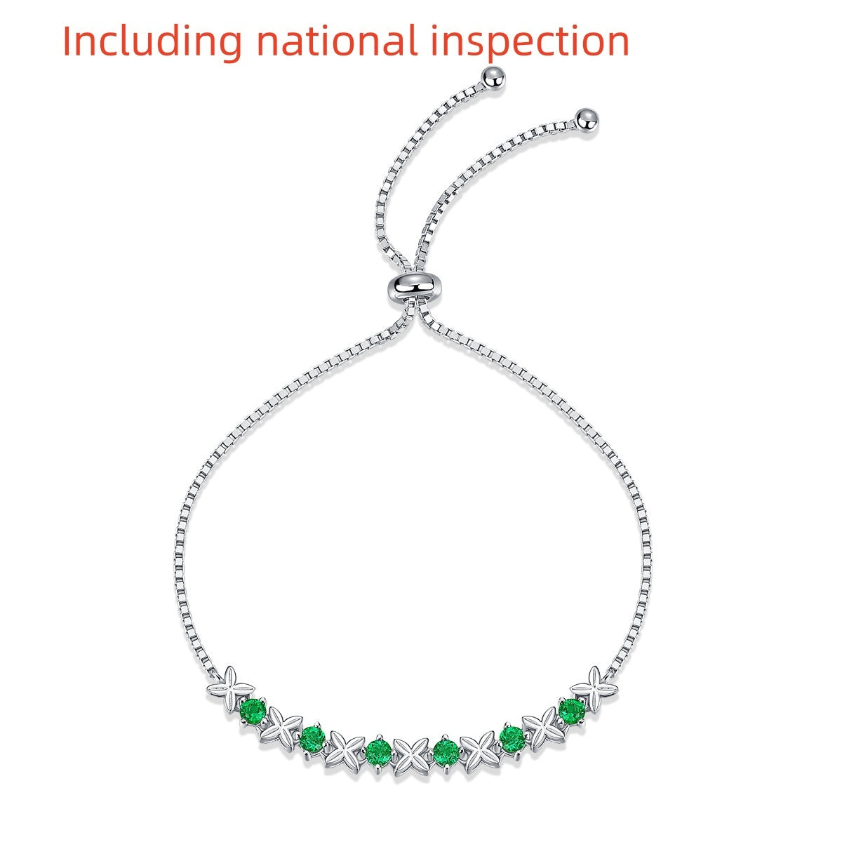 925 Silver Bracelet With Emerald