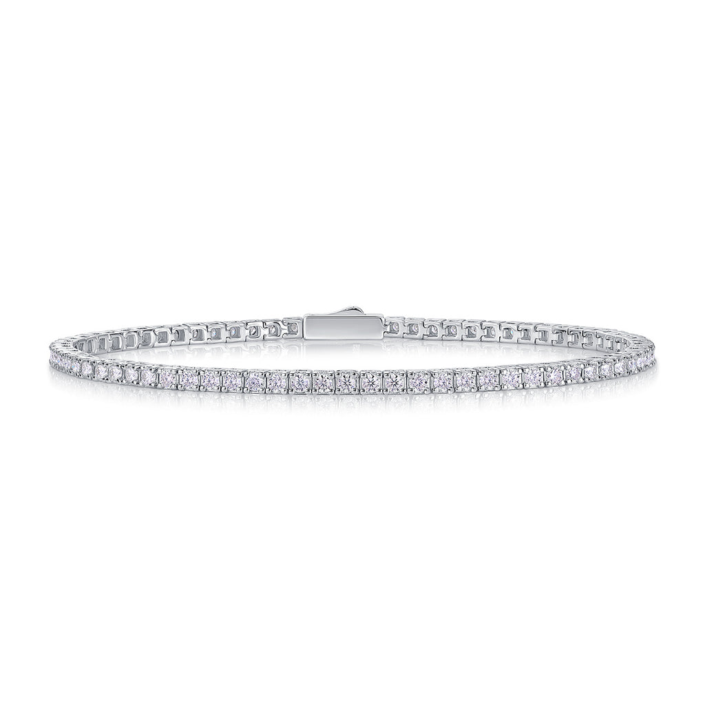 One Of A Kind Mosan Diamond Silver Diamond Bracelet