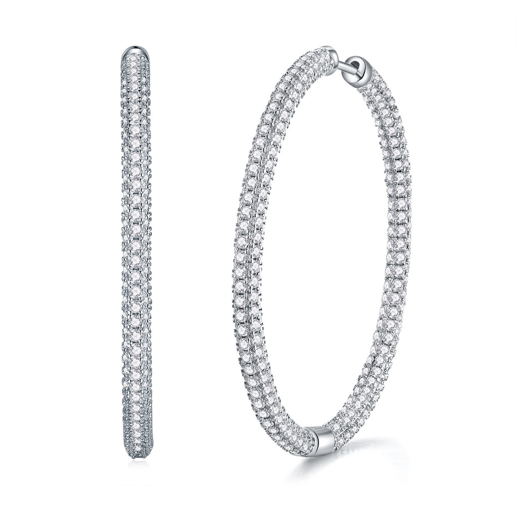 Light Coco Diamond Earrings Stud Set With Mosan Diamond Silver Ornaments