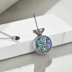 925 Sterling Silver Yoga Lotus Urn Necklace – Abalone Shell Memorial Cremation Jewelry - N&P Colletion