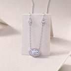 White Summer Night - Egg-shaped Moissanite S925 Sterling Silver And Platinum Plating Pendant