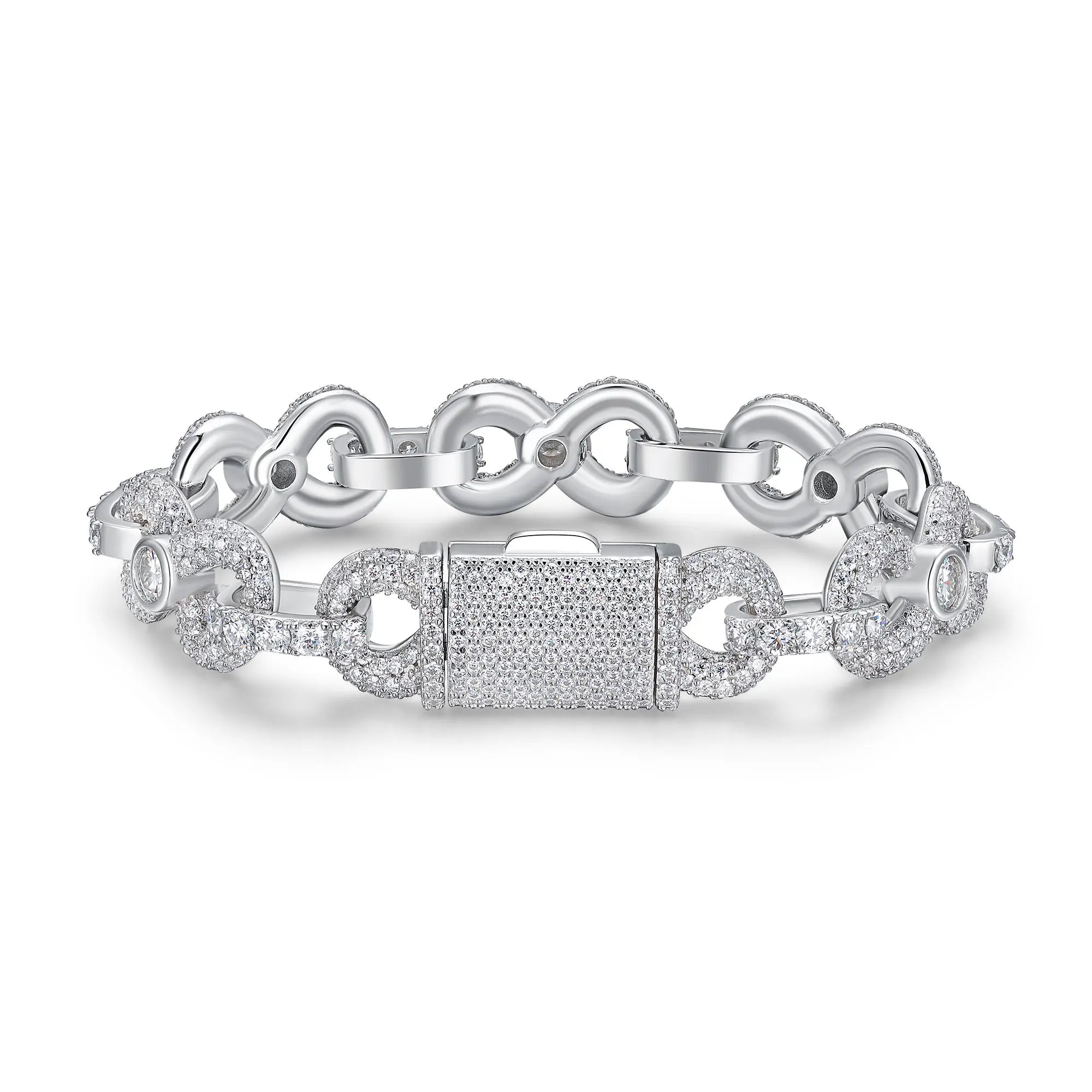 A Luxurious And Fashionable Minimalist Jewelry Bracelet Featuring Top-quality Moissanite, Made Of S925 Silver Electroplated With Platinum. - N&P Colletion