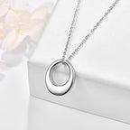 Oval Ashes Necklace Cremation Jewelry Urn 925 Sterling Silver Necklace