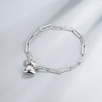 Womens S925 Sterling Silver Heart Bracelet NP Collection