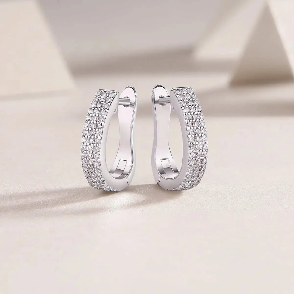 Slow Pace - Top-quality Moissanite Luxury Fashion Light Luxury Jewelry Silver Stud Earrings S925 Silver Plated Platinum NP Collection