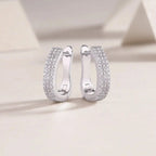 Slow Pace - Top-quality Moissanite Luxury Fashion Light Luxury Jewelry Silver Stud Earrings S925 Silver Plated Platinum NP Collection