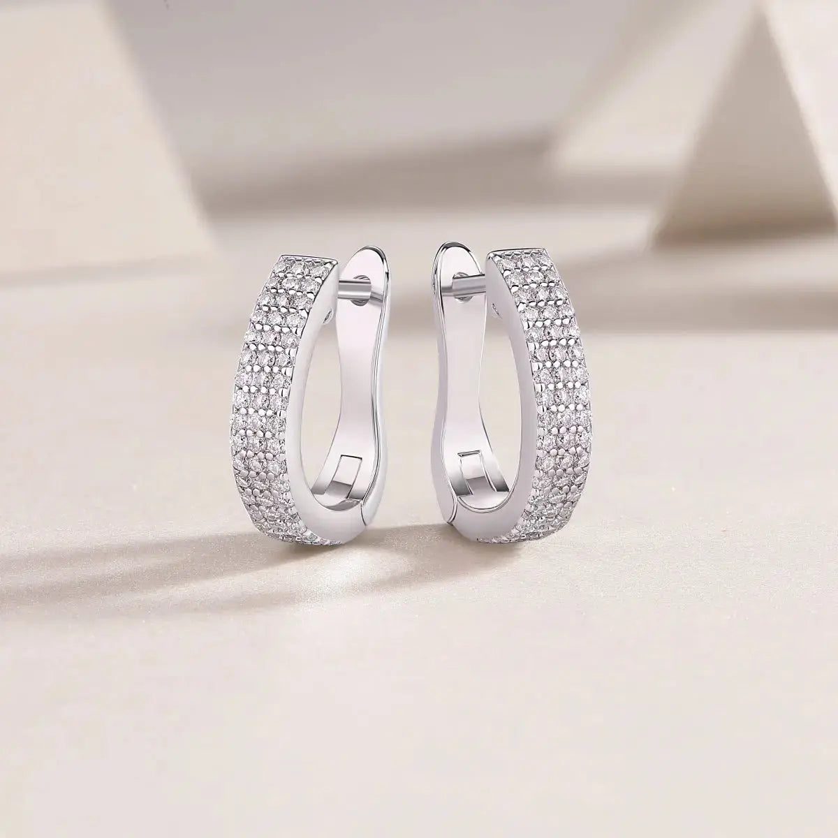 Slow Pace - Top-quality Moissanite Luxury Fashion Light Luxury Jewelry Silver Stud Earrings S925 Silver Plated Platinum NP Collection