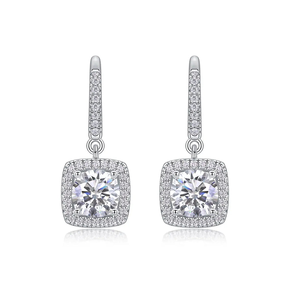 Moissanite Luxury & Fashionable Light Luxury Silver Stud Earrings – S925 Platinum Plated NP Collection