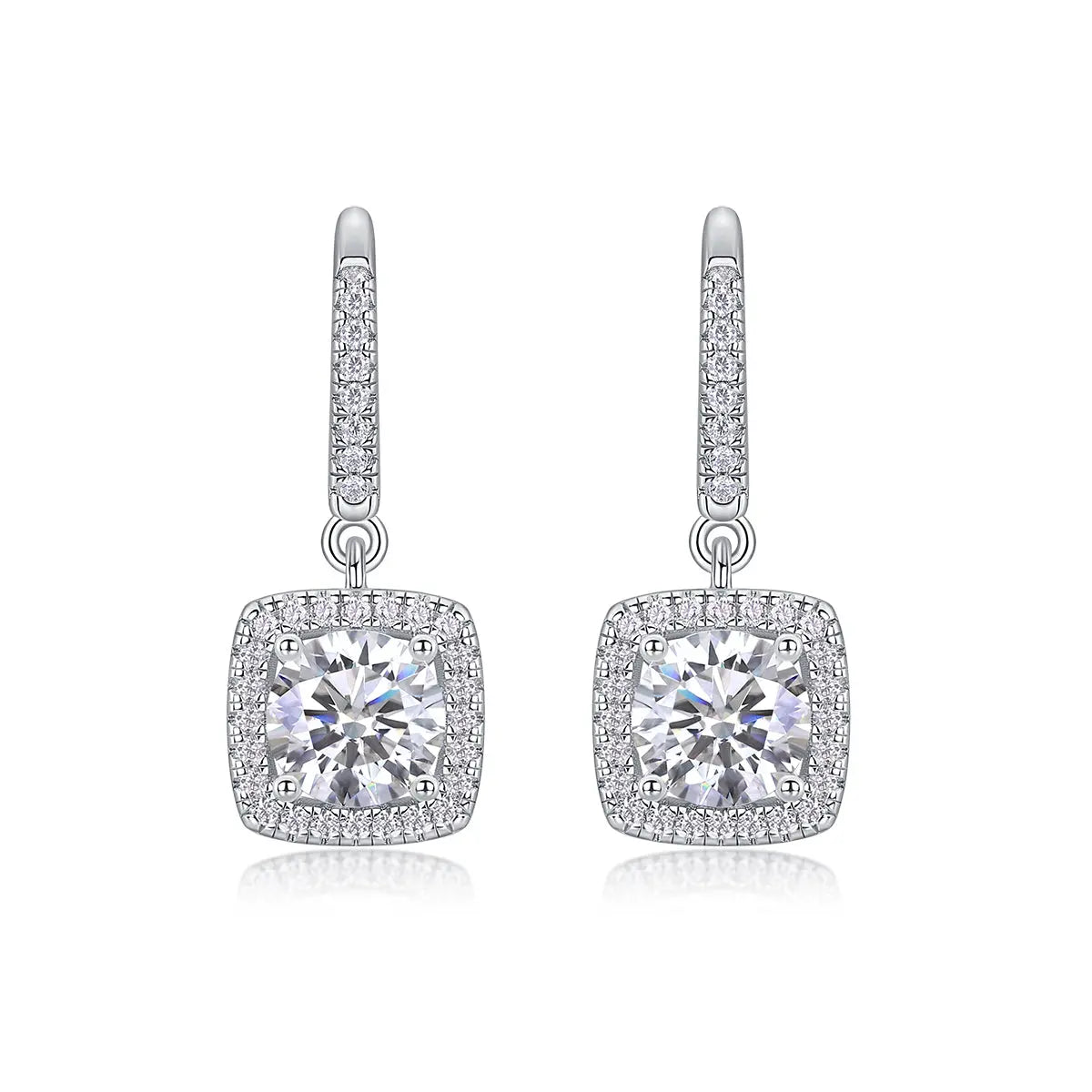 Moissanite Luxury & Fashionable Light Luxury Silver Stud Earrings – S925 Platinum Plated NP Collection