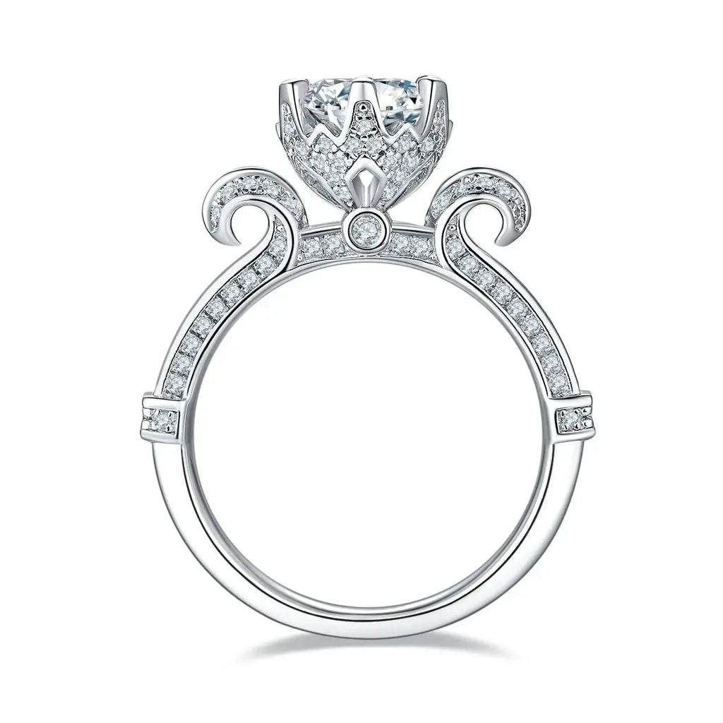 1-carat Luxury And Fashionable Light Luxury Jewelry Silver Ring Set With Top-quality Moissanite, S925 Silver Plated Platinum NP Collection