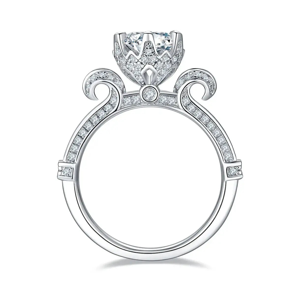 1-carat Luxury And Fashionable Light Luxury Jewelry Silver Ring Set With Top-quality Moissanite, S925 Silver Plated Platinum NP Collection