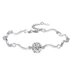 Simple Womens 1-Carat Moissanite Snowflake Bracelet In Sterling Silver
