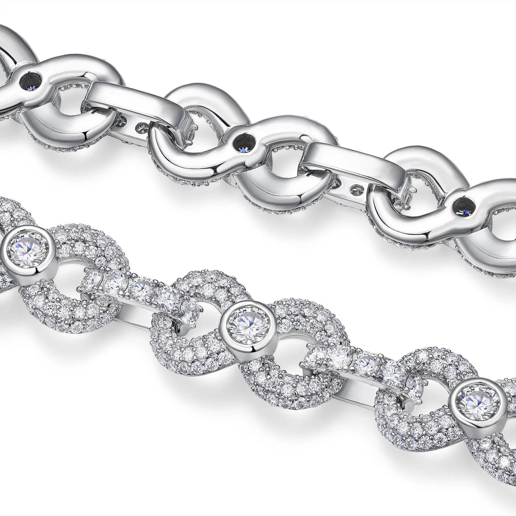 A Luxurious And Fashionable Minimalist Jewelry Bracelet Featuring Top-quality Moissanite, Made Of S925 Silver Electroplated With Platinum. - N&P Colletion