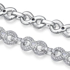 A Luxurious And Fashionable Minimalist Jewelry Bracelet Featuring Top-quality Moissanite, Made Of S925 Silver Electroplated With Platinum. - N&P Colletion