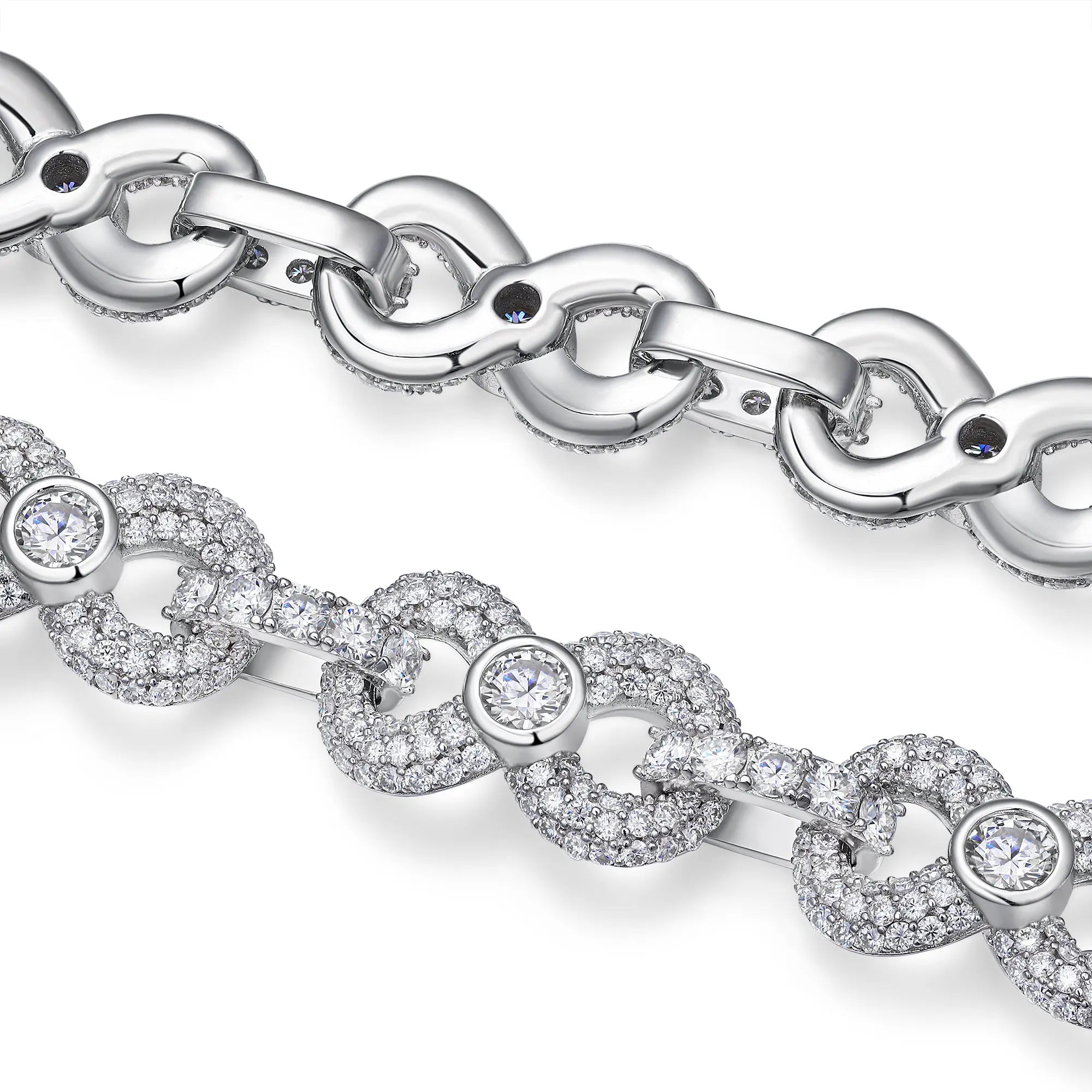 A Luxurious And Fashionable Minimalist Jewelry Bracelet Featuring Top-quality Moissanite, Made Of S925 Silver Electroplated With Platinum. - N&P Colletion
