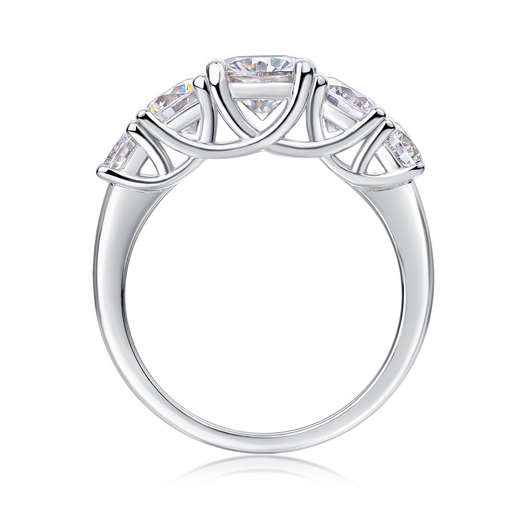 Deep Affection - 1-carat Top-quality Moissanite S925 Silver And Platinum-plated Diamond Ring