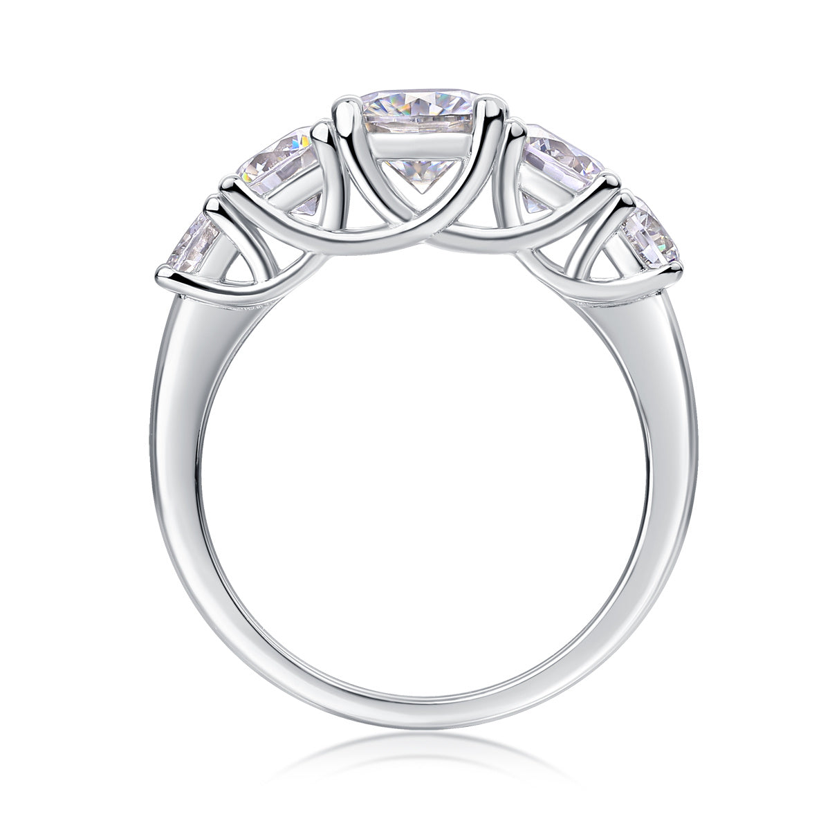 Deep Affection - 1-carat Top-quality Moissanite S925 Silver And Platinum-plated Diamond Ring