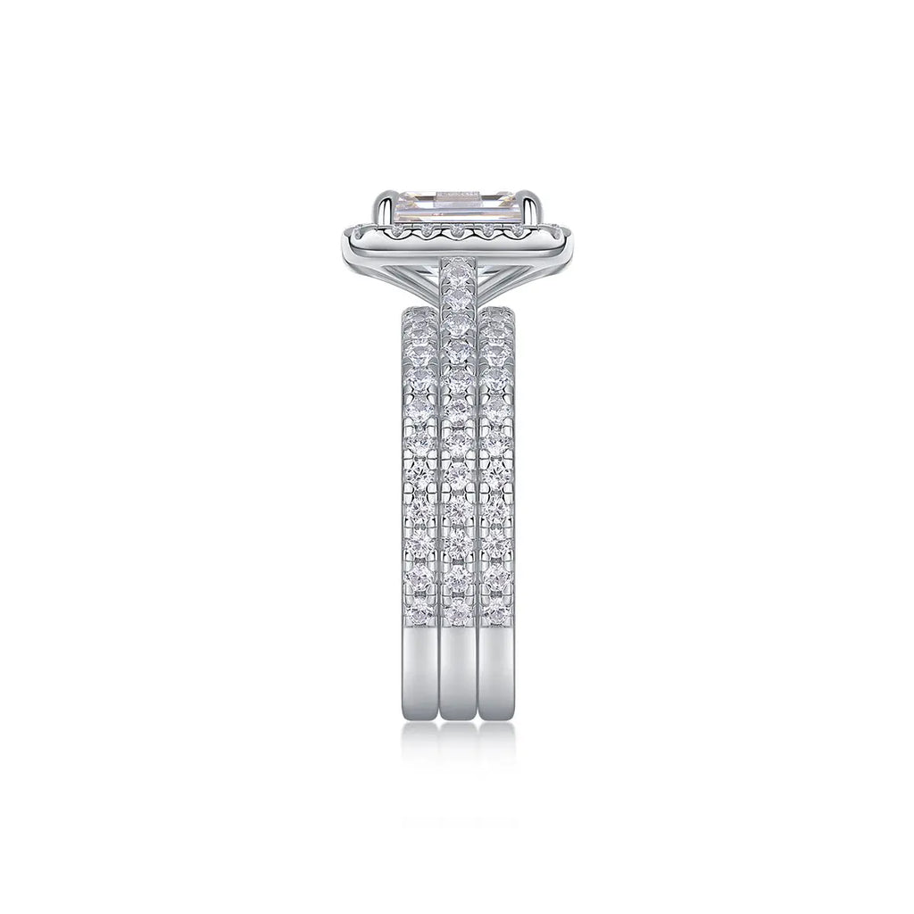 Simple And Elegant -  Moissanite S925, Silver And Platinum-plated Diamond Wedding Ring. The Ring Can Be Inspected With A Diamond Pen NP Collection