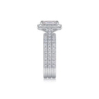 Simple And Elegant -  Moissanite S925, Silver And Platinum-plated Diamond Wedding Ring. The Ring Can Be Inspected With A Diamond Pen NP Collection