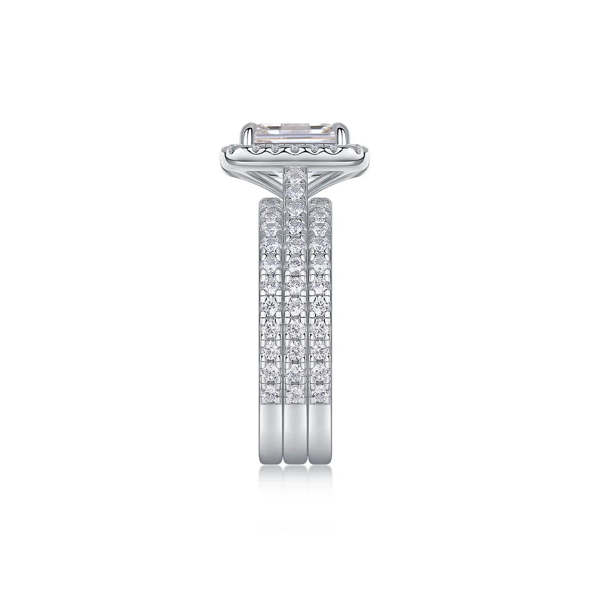 Simple And Elegant -  Moissanite S925, Silver And Platinum-plated Diamond Wedding Ring. The Ring Can Be Inspected With A Diamond Pen NP Collection