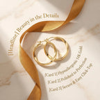 14K Gold Hoop Earrings Twisted Thick Wave Design