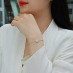 925 Sterling Silver Special-interest Design Round Bag Anti-drop Buckle Adjustable Bracelet