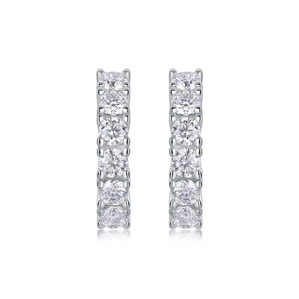 Pursuit - Moissanite S925 Sterling Silver And Platinum-plated Stud Earrings
