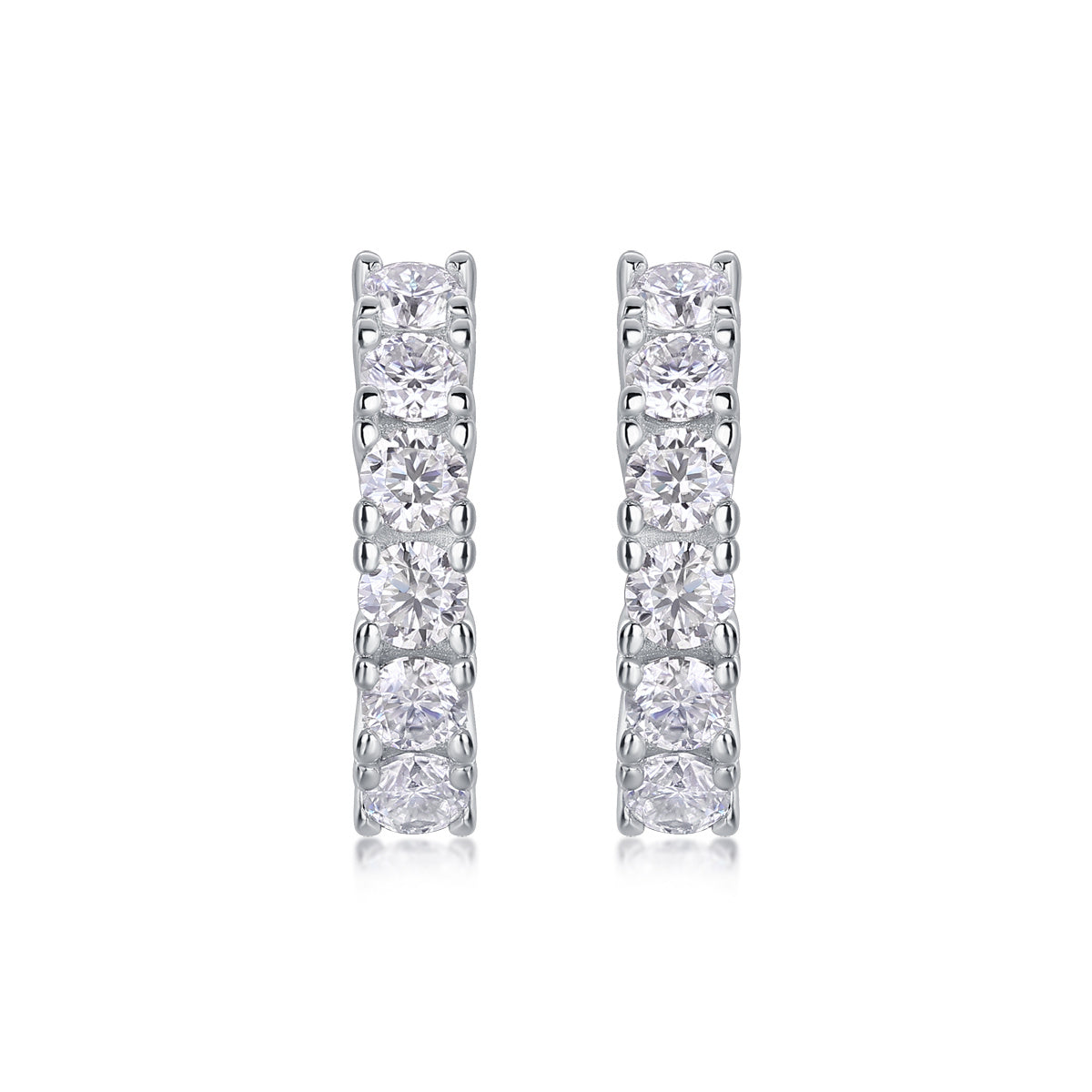 Pursuit - Moissanite S925 Sterling Silver And Platinum-plated Stud Earrings