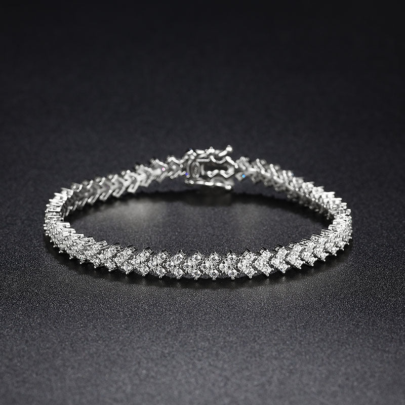 Fashion Moissanite Plaid Bracelet