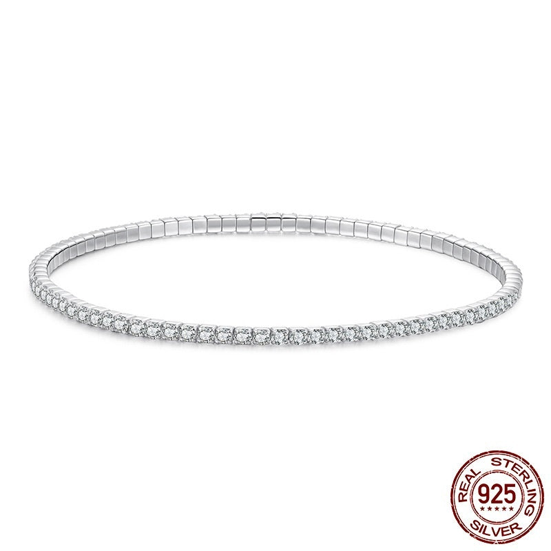Light Luxury Full Diamond S925 Sterling Silver Bracelet Fashion High Sense