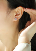 Silver Osmanthus - Moissanite S925 Sterling Silver And Platinum-plated Stud Earrings