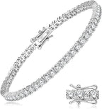Moissanite Tennis Bracelet 14K Gold Plated D Color VVS1 
