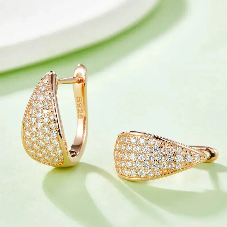 Moissanite Luxury and Fashionable Light Luxury Silver Stud Earrings – S925 Platinum Plated - N&P Colletion