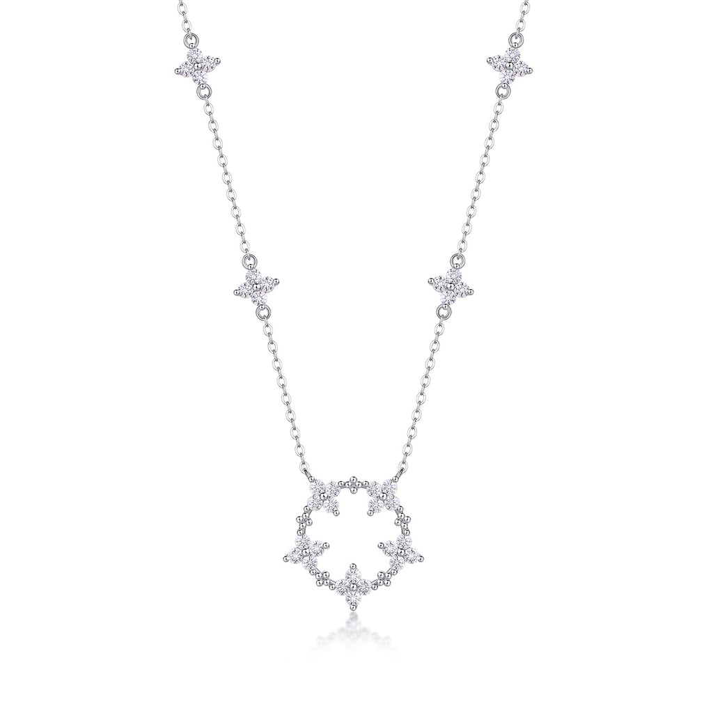 Iris - Moissanite S925 Sterling Silver And Platinum Plating Pendant