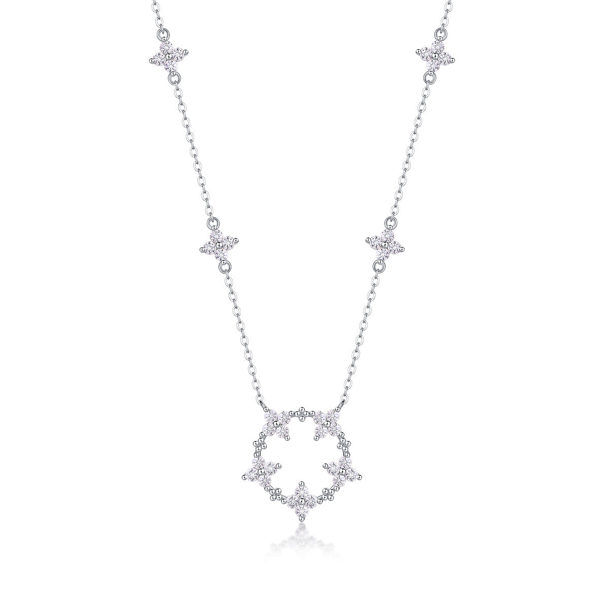Iris - Moissanite S925 Sterling Silver And Platinum Plating Pendant