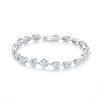 A Luxurious And Fashionable Minimalist Jewelry Bracelet Featuring Top-quality Moissanite, Made Of S925 Silver Electroplated With Platinum. - N&P Colletion