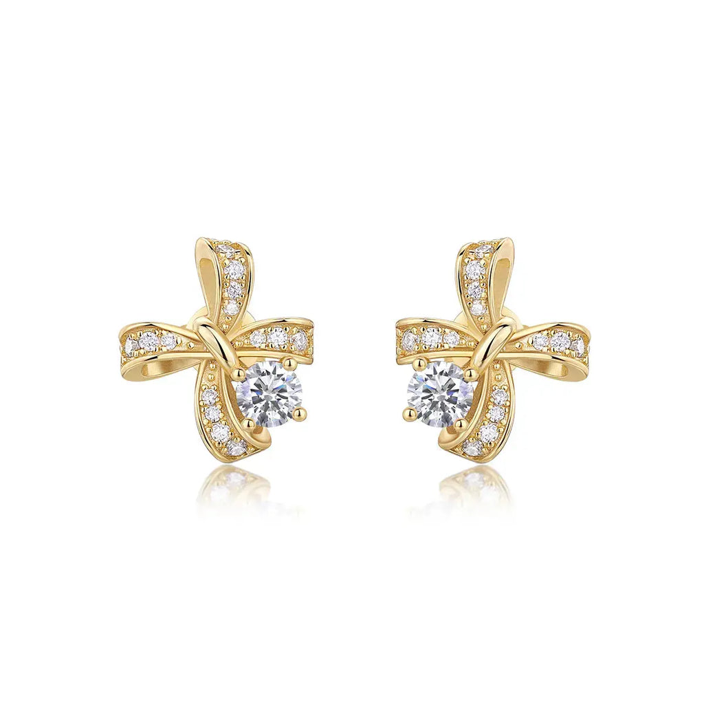 Moissanite Luxury And Fashionable Light Luxury Jewelry Silver Stud Earrings S925 Silver Plated Platinum NP Collection