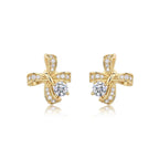Moissanite Luxury And Fashionable Light Luxury Jewelry Silver Stud Earrings S925 Silver Plated Platinum NP Collection