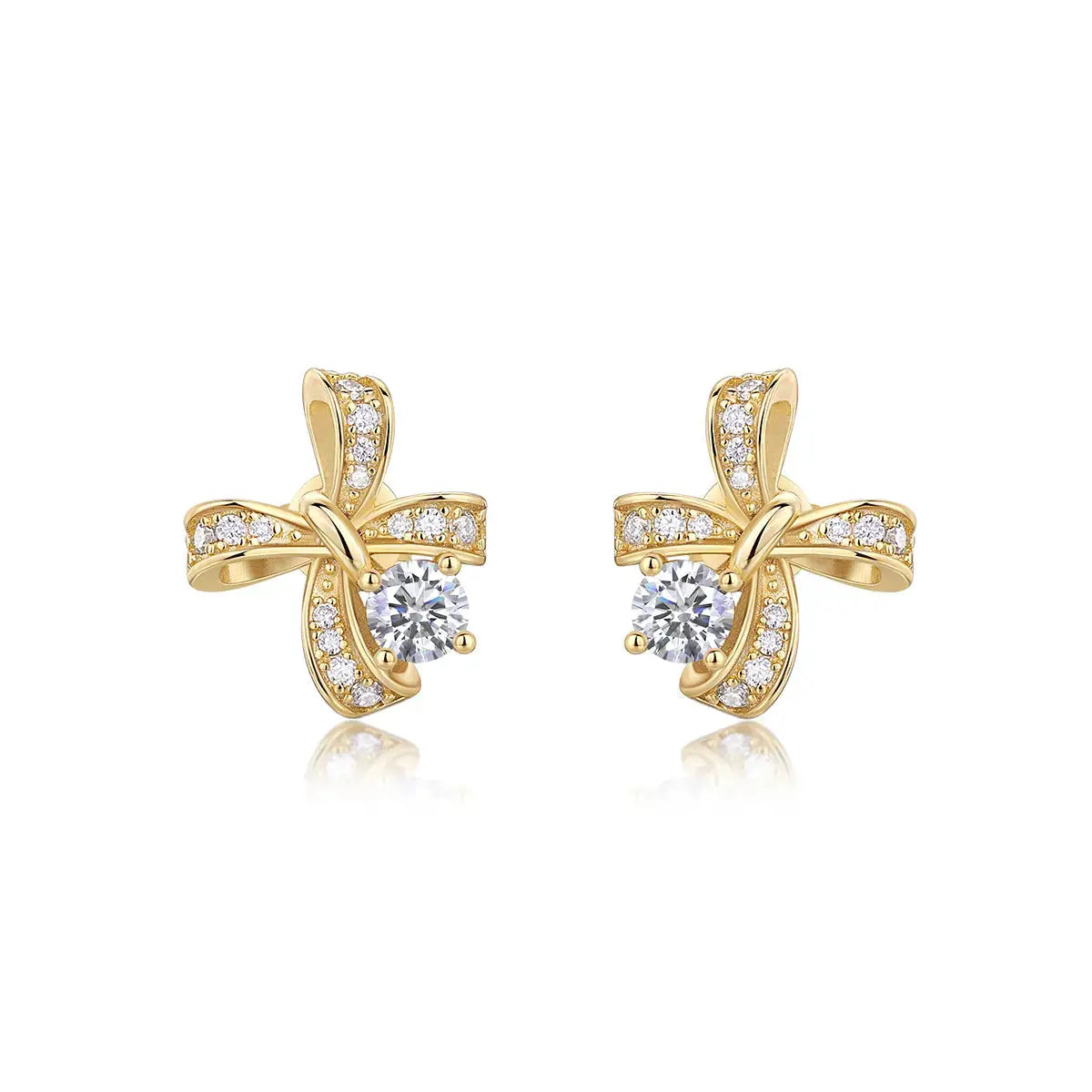 Moissanite Luxury And Fashionable Light Luxury Jewelry Silver Stud Earrings S925 Silver Plated Platinum NP Collection
