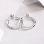 1Ribbon - Square Moissanite S925 Sterling Silver Earrings with Platinum-Plated Stud Earrings